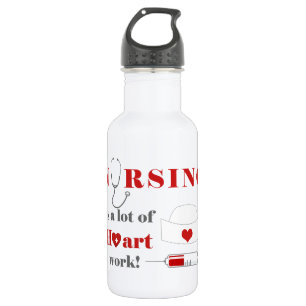 Nursing is a lot of heartwork 532 ml water bottle