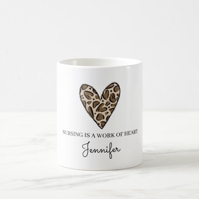 Nursing is a Work of Heart Custom Thank You  Coffee Mug (Center)