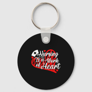 Nursing Is A Work Of Heart Nurse Valentines Day T  Key Ring