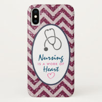 Nursing is a work of Heart Saying w/ Stethescope