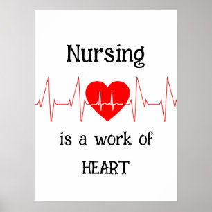 Nursing is a work of the Heart Inspirational Quote Poster
