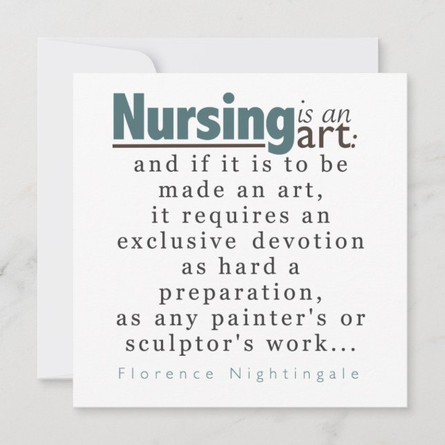 Nursing is an Art Graduation Announcement (Front)