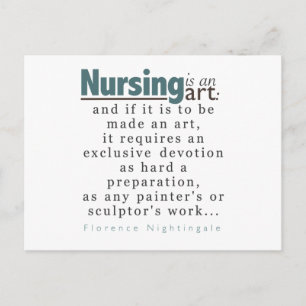 Nursing is an Art Graduation Announcement PostCard