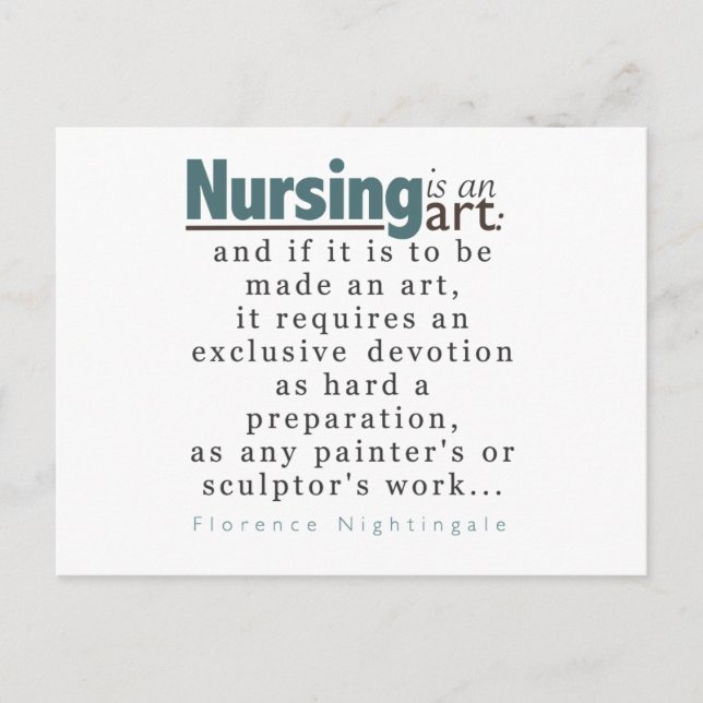 Nursing is an Art Graduation Announcement PostCard (Front)