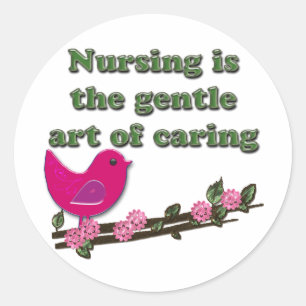 Nursing Is Caring Classic Round Sticker