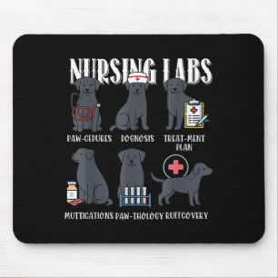 Nursing Labs Black Dog Paw-Cedures Halloween Dog Mouse Mat
