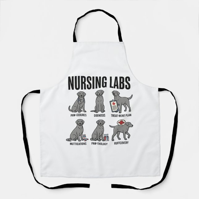 Nursing Labs Dog Medical Pun Vector Shirt Design_1 Apron (Front)