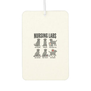 Nursing Labs Dog Medical Pun Vector Shirt Design_1 Car Air Freshener