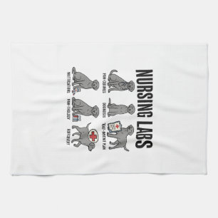 Nursing Labs Dog Medical Pun Vector Shirt Design_1 Tea Towel