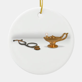 Nursing Lamp And Stethoscope Ceramic Tree Decoration