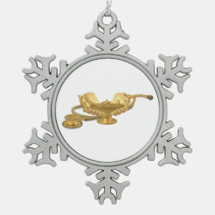 Nursing Lamp Snowflake Pewter Christmas Ornament