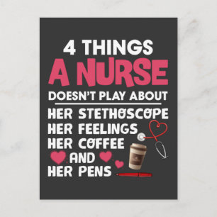 Nursing Life 4 Things About Nurse Postcard