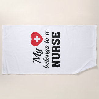 Nursing Life | My Heart Belongs Nurse Beach Towel