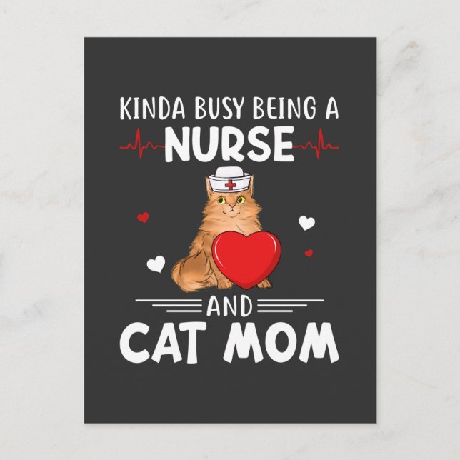 Nursing Life | Nurse And Cat Mum Invitation Postcard (Front)