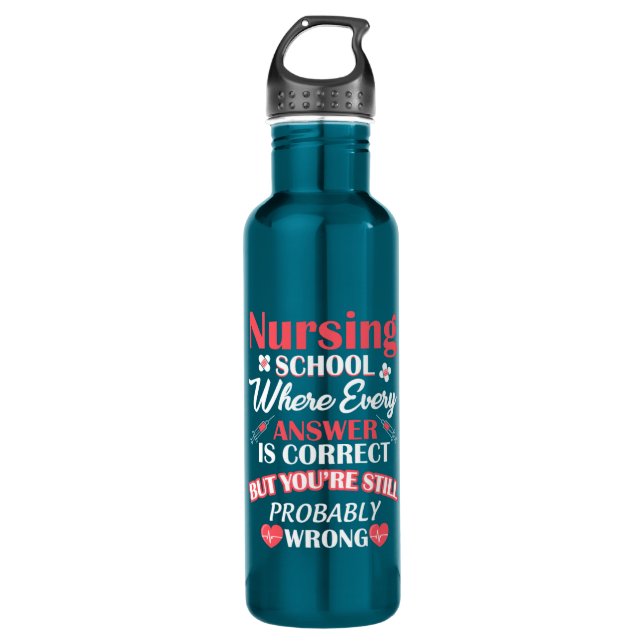Nursing Life | Nursing School Student 710 Ml Water Bottle (Front)