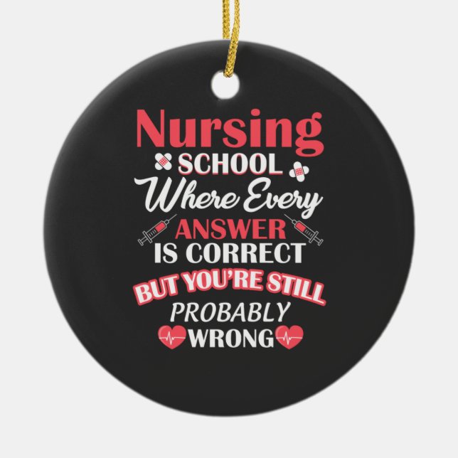 Nursing Life | Nursing School Student Ceramic Tree Decoration (Front)