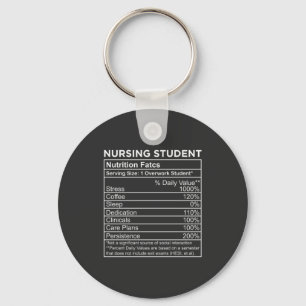 Nursing Life Nursing Student Nutrition Facts Key Ring