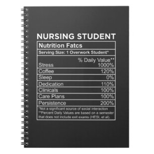 Nursing Life Nursing Student Nutrition Facts Notebook