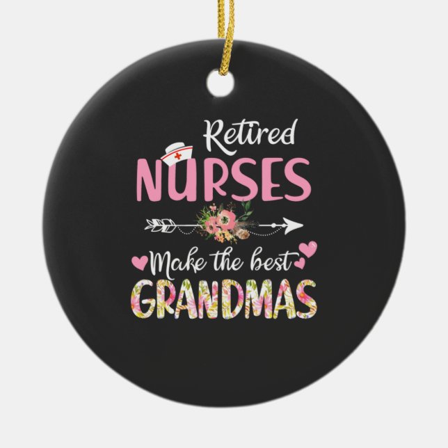 Nursing Life | Retired Nurse The Best Grandmas Ceramic Tree Decoration (Front)