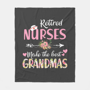 Nursing Life Retired Nurse The Best Grandmas Fleece Blanket