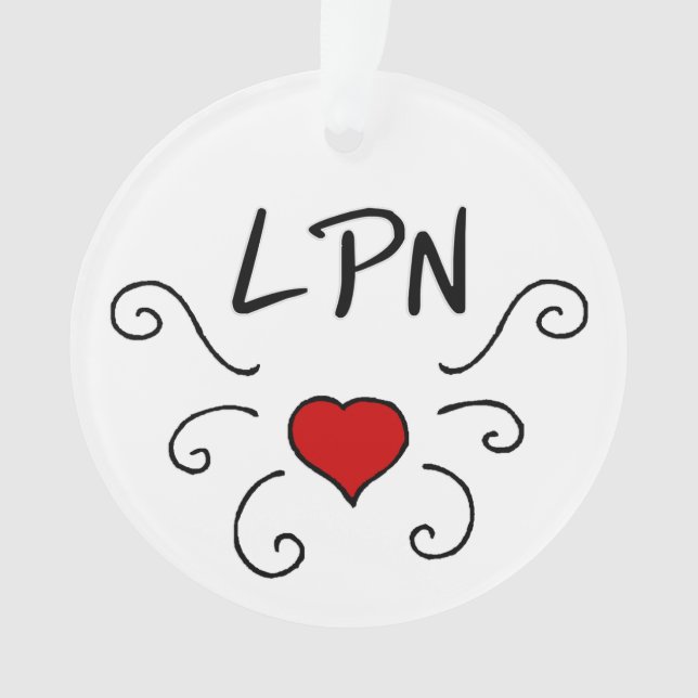 Nursing LPN Love Tattoo Ornament (Front)