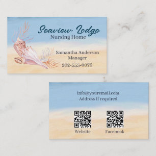 Nursing Medical Care QR Codes Seashell Beach Business Card