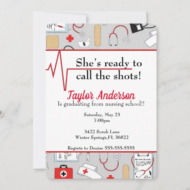 Nursing/Medical School Graduation Invite (Front)