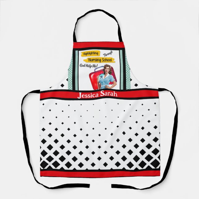 Nursing Notes_ Polka Dots Apron (Front)