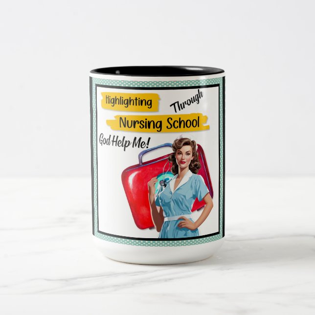 Nursing Notes_ Polka Dots Two-Tone Coffee Mug (Center)