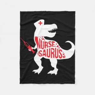 Nursing Nurse Saurus Print Fleece Blanket