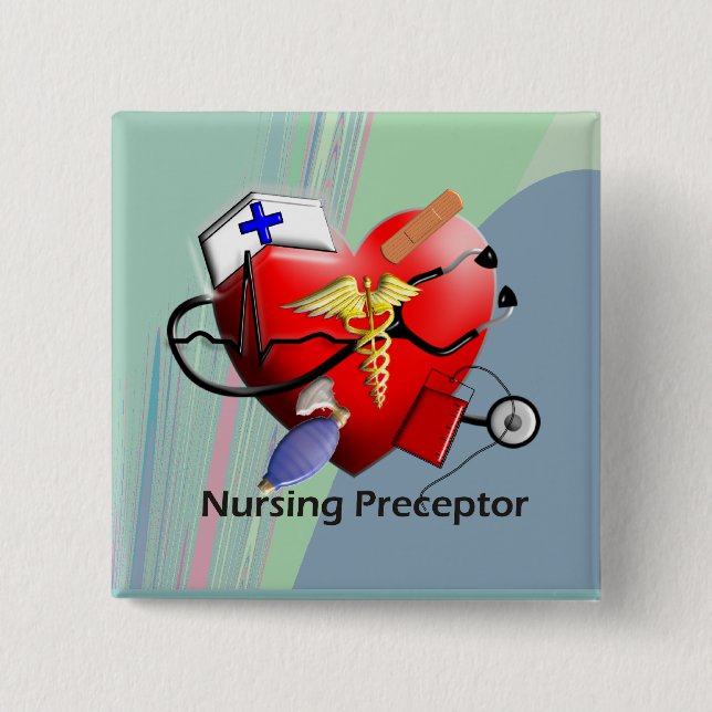 Nursing Preceptor Heart ARt Gifts 15 Cm Square Badge (Front)