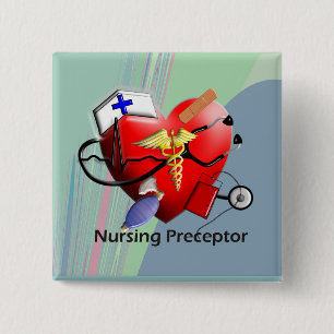 Nursing Preceptor Heart ARt Gifts 15 Cm Square Badge
