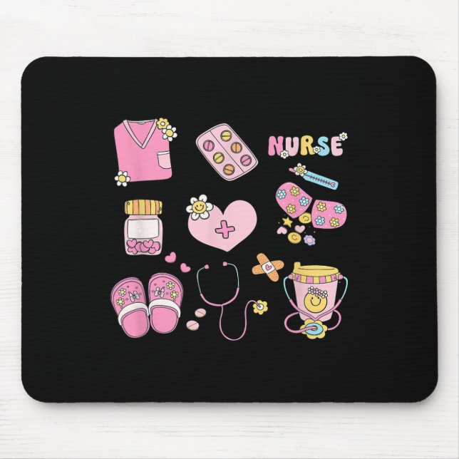 Nursing Profession Doodles Co. Nurse Doodles Women Mouse Mat (Front)
