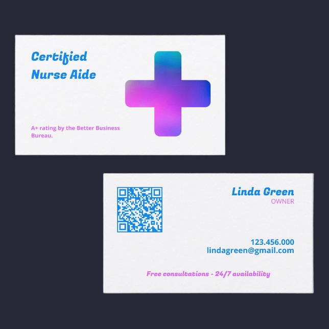 Nursing QR CNA  Business Card (CNA Cards)