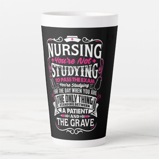 Nursing Quote Typography Latte Mug (Front)