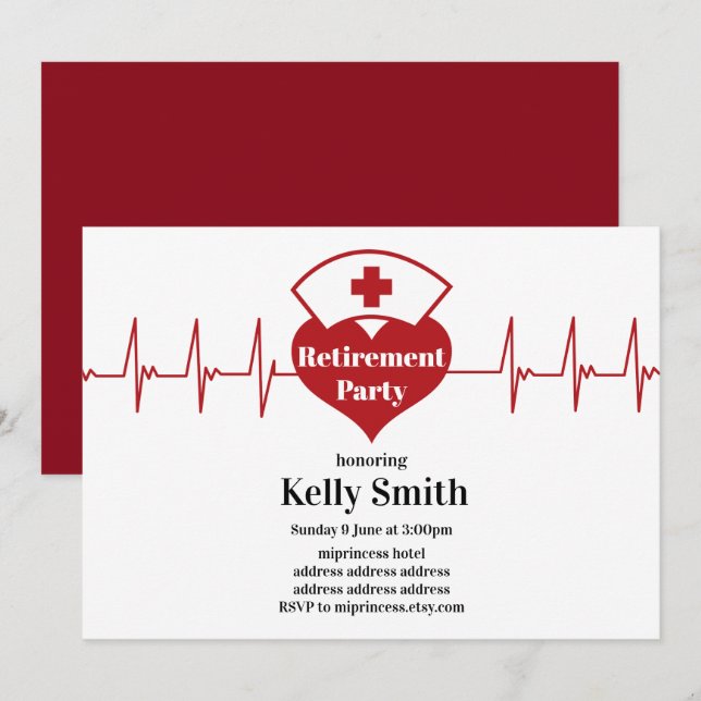 Nursing Retirement Invitation (Front/Back)