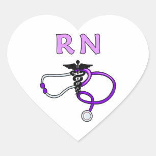 Nursing RN Stethoscope Heart Sticker