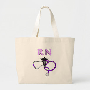 Nursing RN Stethoscope Large Tote Bag