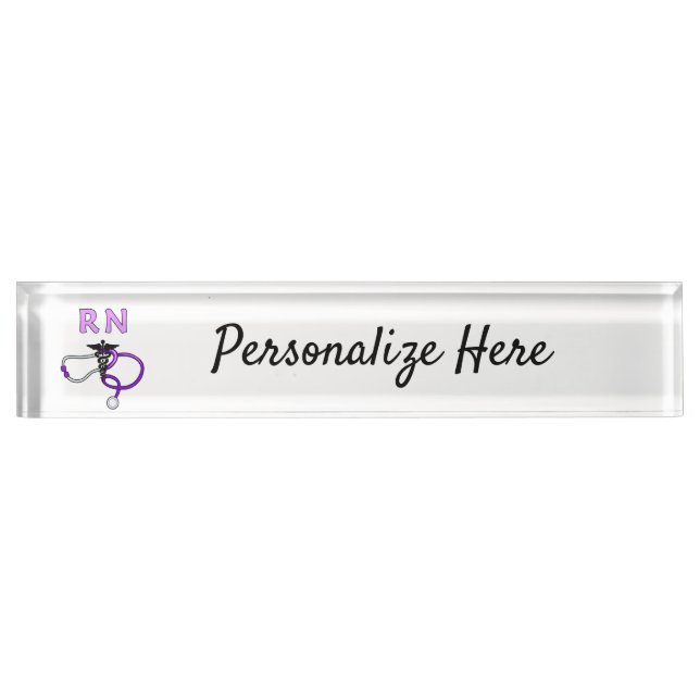 Nursing RN Stethoscope Personalised  Nameplate (Front)