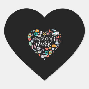 Nursing Schoo Design Registered Nurse Heart Sticker