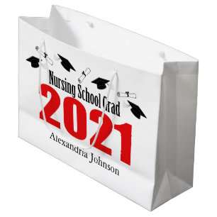 Nursing School 2021 Graduation Gift Bag (Red Caps)