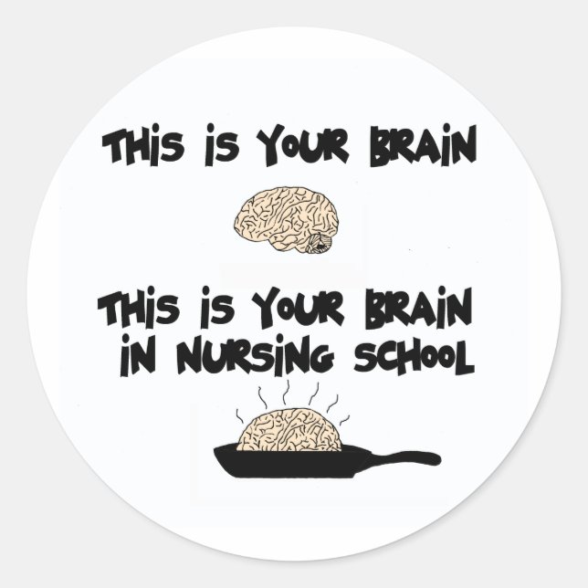 Nursing School Classic Round Sticker (Front)