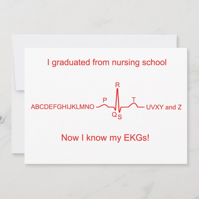 Nursing School EKG Graduation Card (Front)