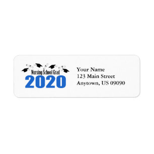 Nursing School Grad 2020 Caps And Diplomas (Blue)