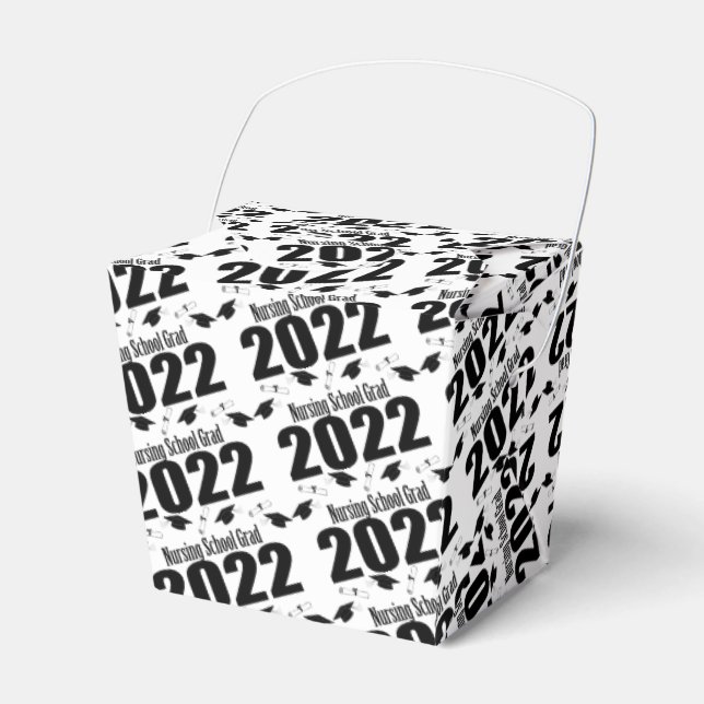 Nursing School Grad 2022 Graduation (Black) Favour Box (Front Side)