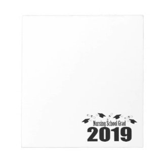 Nursing School Grad Caps And Diplomas 2019 (Black) Notepad