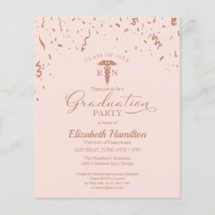 Nursing School Grad Party Budget Invitation