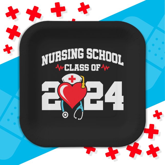 Nursing School Graduate 2024 Nurse Graduation Paper Plate (Creator Uploaded)