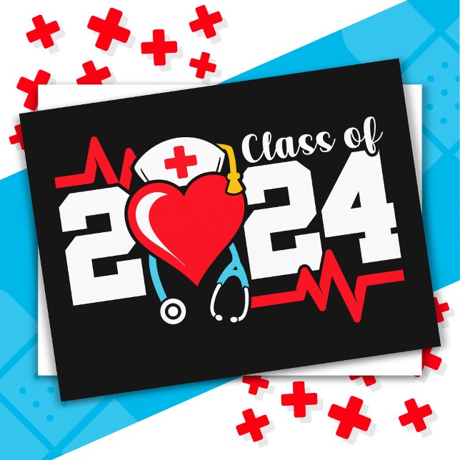 Nursing School Graduate 2024 Nurse Graduation Postcard (Creator Uploaded)