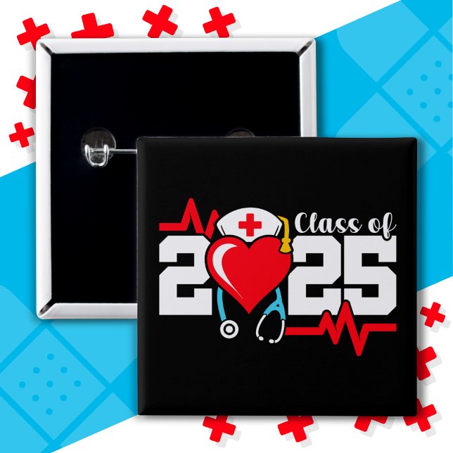 Nursing School Graduate 2025 Nurse Graduation 15 Cm Square Badge (Creator Uploaded)
